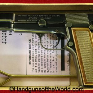 FN, Browning, Hi-Power, 9mm, Argentine Contract, Buenos Aires, Police, with Box, Boxed, Argentine, Argentina, Contract, High Power, 1961, Belgian, Belgium