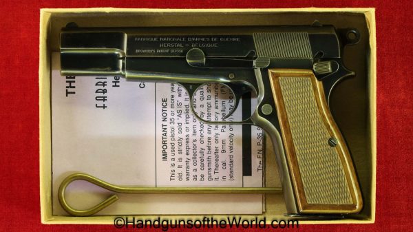 FN, Browning, Hi-Power, 9mm, Argentine Contract, Buenos Aires, Police, with Box, Boxed, Argentine, Argentina, Contract, High Power, 1961, Belgian, Belgium