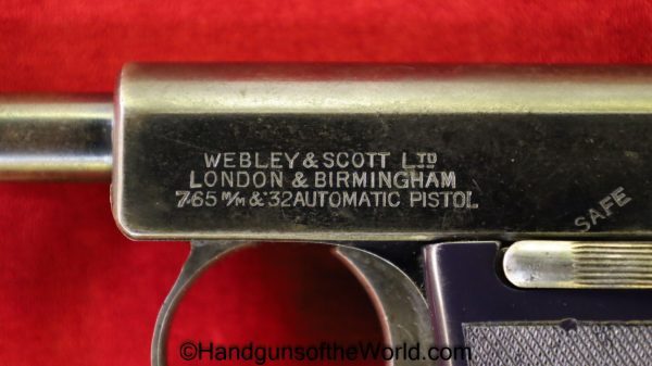 Webley & Scott, 1908, 7.65mm, Webley, Model, British, English, Pocket, Handgun, Pistol, C&R, Collectible, 7.65, 32, .32, acp, auto, Hand gun