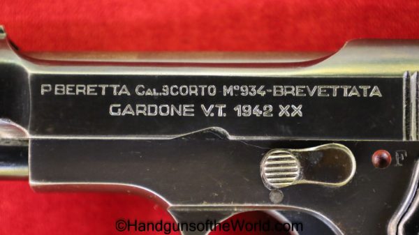 Beretta, 1934, .380, Italian, Military, Dated, 1942, Italy, WWII, WW2, Handgun, Pistol, C&R, Collectible, 380, acp, auto, Pocket, Hand gun, RE, Model