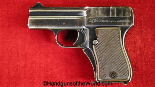 Schwarzlose, 1908, 7.65mm, Blow Forward, 32, .32, acp, auto, 7.65, German, Germany, Handgun, Pistol, C&R, Collectible, Model, Unusual, Blow, Forward