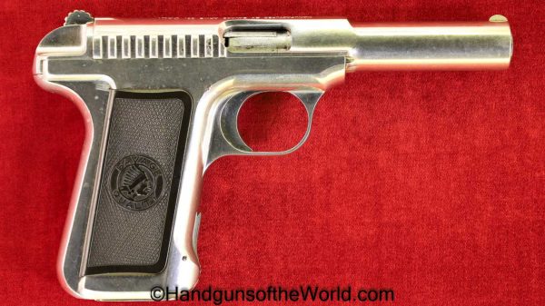 Savage, 1907, .380, Rare, Factory Nickel, Nickel, Handgun, Pistol, C&R, Collectible, 380, acp, auto, Pocket, Hand gun, American, Americana, America, USA