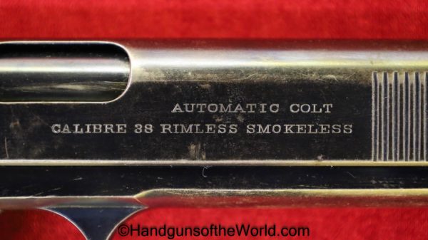 Colt, 1902, Sporting Model, .38, Forward Slide Serrations, 38, acp, auto, Model, Sporting, Handgun, Pistol, C&R, Collectible, Americana, American, America