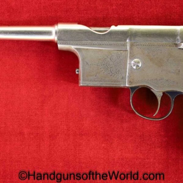 Charola y Anitua, 1897, 5mm, Factory Engraved, Engraved, Charola, Spain, Spanish, Handgun, Pistol, C&R, Collectible, Early, Model, Factory Nickel