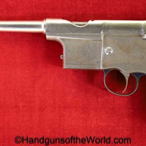 Charola y Anitua, 1897, 5mm, Factory Engraved, Engraved, Charola, Spain, Spanish, Handgun, Pistol, C&R, Collectible, Early, Model, Factory Nickel