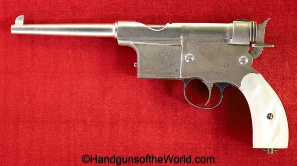 Charola y Anitua, 1897, 5mm, Factory Engraved, Engraved, Charola, Spain, Spanish, Handgun, Pistol, C&R, Collectible, Early, Model, Factory Nickel