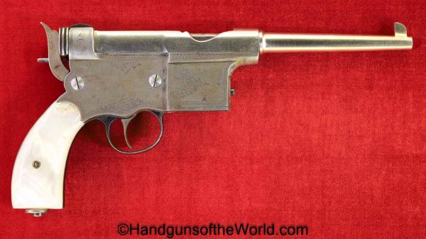 Charola y Anitua, 1897, 5mm, Factory Engraved, Engraved, Charola, Spain, Spanish, Handgun, Pistol, C&R, Collectible, Early, Model, Factory Nickel