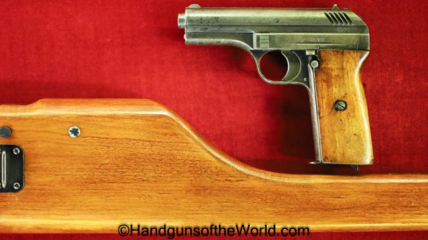 CZ, 1928, .380, Long Grip, with Stock, Czech, Czechoslovakia, Handgun, Pistol, C&R, Collectible, Stocked, with Stock, 380, 24, CZ28, CZ 28, CZ, 28, CZ-28