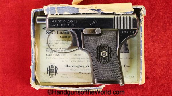 H&R, Self Loading, .25, with Box, Boxed, Self-Loading, Handgun, Pistol, C&R, Collectible, VP, Vest Pocket, 25, acp, auto, 6.35, 6.35mm, Americana, American