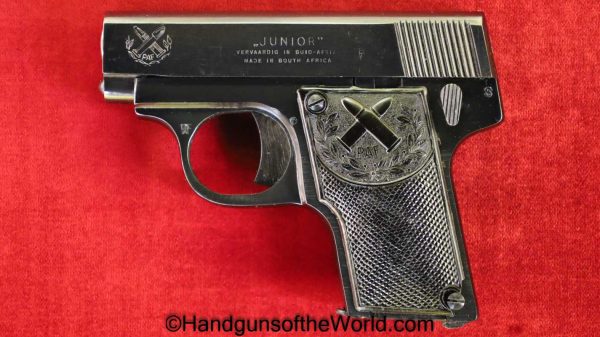 PAF, Junior, 6.35mm, with Box, Boxed, Handgun, Pistol, C&R, Collectible, VP, Vest Pocket, South Africa, South African, 6.35, 25, .25, acp, auto, Hand gun