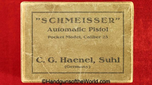 Haenel Schmeisser, Model 1, 6.35mm, Mint, in Box, Boxed, German, Germany, Handgun, Pistol, C&R, Collectible, VP, Vest Pocket, Model I, 6.35, 25, .25, acp