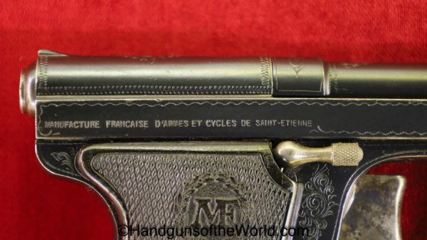 Manufacture Francais D'Armes et Cycles, No2, Pocket, 6.35mm, Factory Engraved, Engraved, LeFrancais, Handgun, Pistol, C&R, Collectible, VP, Vest Pocket, .25