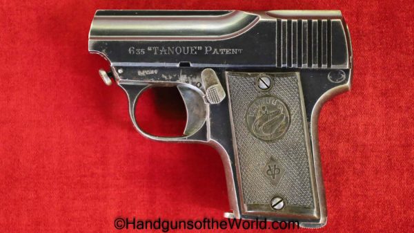 Ojanguren Y Vidosa, Tanque, 6.35mm, 6.35, 25, .25, acp, auto, Handgun, Pistol, C&R, Collectible, VP, Vest Pocket, Spain, Spanish, Hand gun