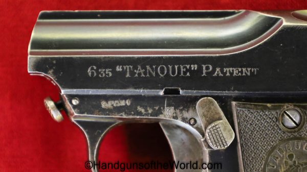 Ojanguren Y Vidosa, Tanque, 6.35mm, 6.35, 25, .25, acp, auto, Handgun, Pistol, C&R, Collectible, VP, Vest Pocket, Spain, Spanish, Hand gun