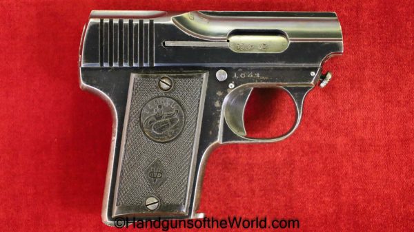 Ojanguren Y Vidosa, Tanque, 6.35mm, 6.35, 25, .25, acp, auto, Handgun, Pistol, C&R, Collectible, VP, Vest Pocket, Spain, Spanish, Hand gun
