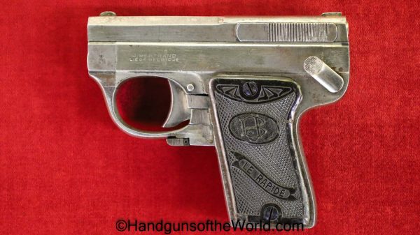 J. Bertrand, Le Rapid, 6.35mm, LeRapid, Belgian, Belgium, Factory Nickel, Handgun, Pistol, C&R, Collectible, VP, Vest Pocket, 25, .25, 6.35, acp, auto