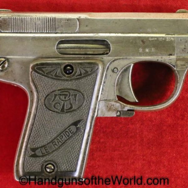 J. Bertrand, Le Rapid, 6.35mm, LeRapid, Belgian, Belgium, Factory Nickel, Handgun, Pistol, C&R, Collectible, VP, Vest Pocket, 25, .25, 6.35, acp, auto