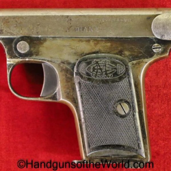 Erquiaga Murgurza & Cie, Diane, 6.35mm, Handgun, Pistol, C&R, Collectible, VP, Vest Pocket, Spain, Spanish, 6.35, 25, .25, acp, auto, Hand gun