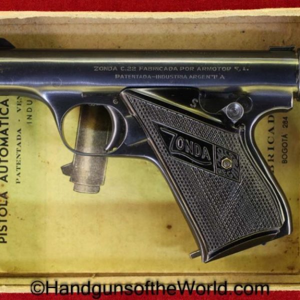 Hafdasa, Zonda, .22lr, Thumb Cocking, Oddity, with Box, Boxed, Handgun, Pistol, C&R, Collectible, Argentine, Argentina, 1955, 22, .22, 22lr, Hand gun