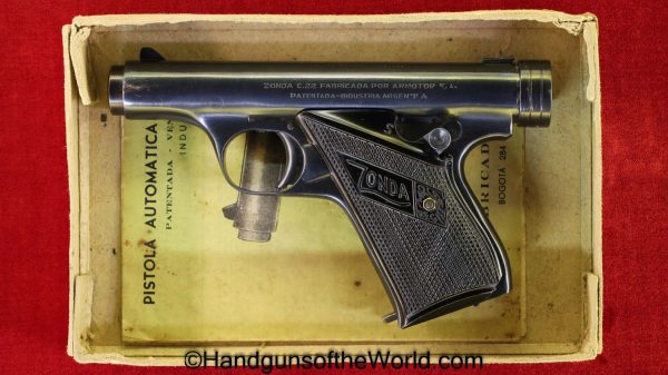 Hafdasa, Zonda, .22lr, Thumb Cocking, Oddity, with Box, Boxed, Handgun, Pistol, C&R, Collectible, Argentine, Argentina, 1955, 22, .22, 22lr, Hand gun