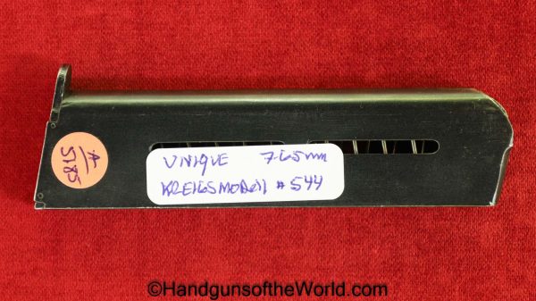 Unique, Kreigsmodell, 7.65mm, Magazine, Clip, Mag, Original, Collectible, 544, #544, Kriegsmodell, 32, .32, acp, auto, 7.65, Handgun, Pistol, Hand gun