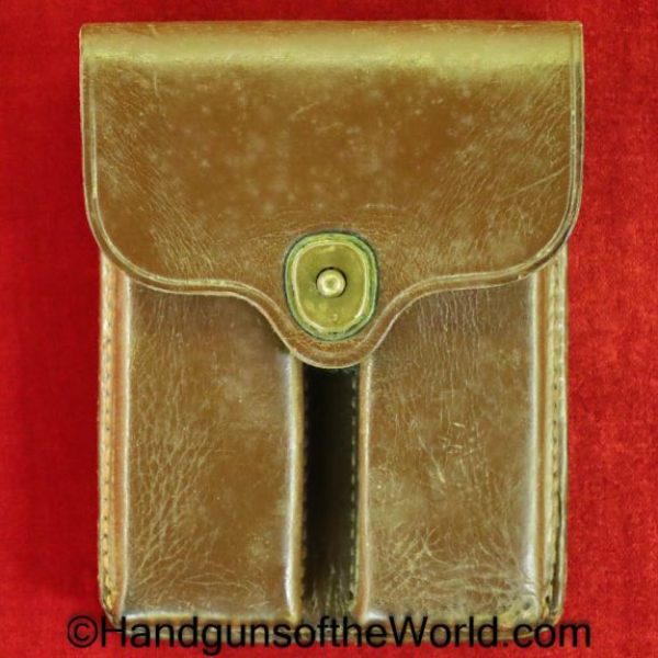 Colt, 1911A1, Leather, Double Magazine Pouch, Government, General Officers, Model, Double, Magazine, Pouch, Brown, leather, US, Boyt 46, Boyt, 46, 1946