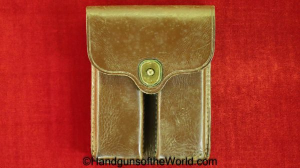 Colt, 1911A1, Leather, Double Magazine Pouch, Government, General Officers, Model, Double, Magazine, Pouch, Brown, leather, US, Boyt 46, Boyt, 46, 1946
