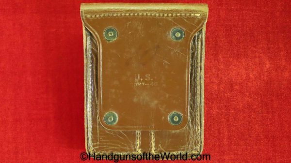 Colt, 1911A1, Leather, Double Magazine Pouch, Government, General Officers, Model, Double, Magazine, Pouch, Brown, leather, US, Boyt 46, Boyt, 46, 1946