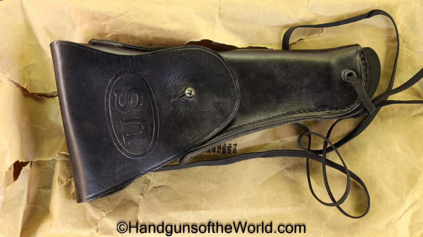 Colt, 1911A1, Holster, US, Black, Leather, Bolen Lea Prod, Original, Collectible, 1911, 45, .45, Handgun, Pistol, Hand gun, with Wrapper, Kraft, USA, American