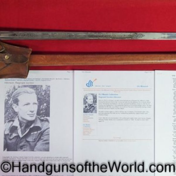Wilkinson, Infantry Sword, WWII Provenance, WWII, WW2, Provenance, Lt Colonel Reginald Gordon Atkinson, Original, Collectible, British, English, Atkinson