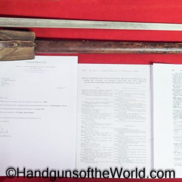 Wilkinson, Engineers, Sword, with Provenance, Hubert Lyle Bingay, Original, Collectible English, British, 1899, Bingay, England, Britain, UK, United Kingdom