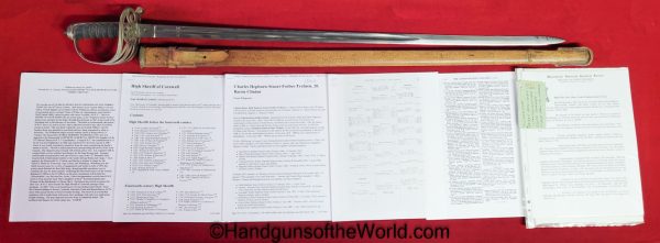 Wilkinson, Scots Guard, Officers Sword, with Provenance, Sword, Original, Collectible, British, English, 1885, Lt Colonel, Henry Walther Trefusis, Trefusis