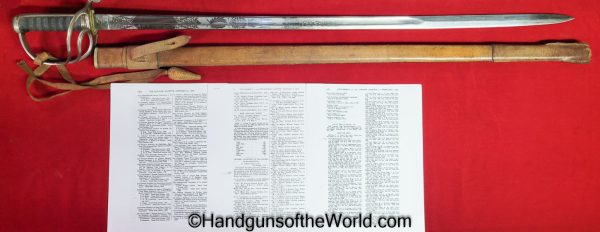 British, Calvary, Sword, with Provenance, F.A. Shaw, 1914, Frederick Arthur Shaw, West Riding Regiment, Original, Collectible, English, WWI, WW1