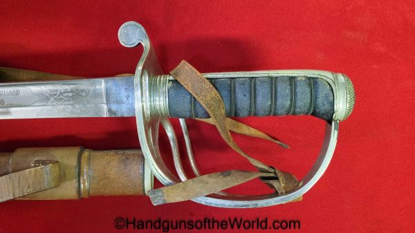 British, Calvary, Sword, with Provenance, F.A. Shaw, 1914, Frederick Arthur Shaw, West Riding Regiment, Original, Collectible, English, WWI, WW1