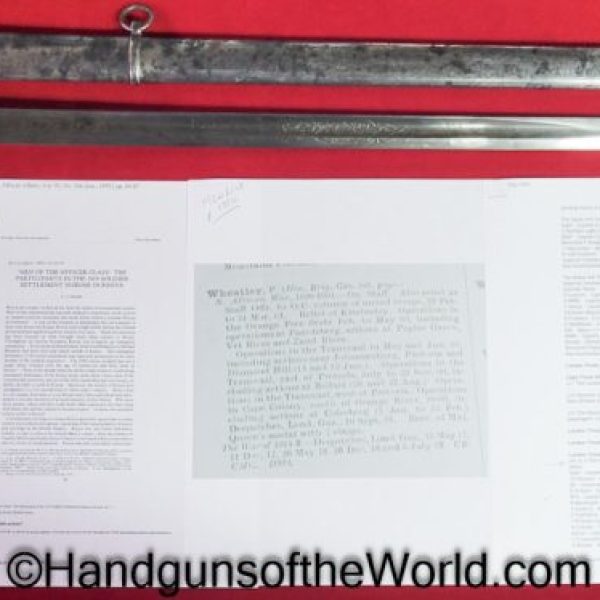 Wilkinson, Artillery Sword, Brigadier General, Provenance, Philip Wheatley, Wheatley, Artillery, Sword, British, English, 1888, Original, Collectible