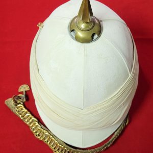 British, Military, Spike, Helmet, Hat, white, canvas, Islamic wrap, Islamic, Muslim, Islam, Original, Collectible, English, Britain, UK, United Kingdom