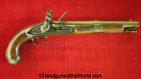 Simeon North, Model 1819, .54, Flint Lock, Pistol, US, Army, Flintlock, 54, 1819, 1822, Unconverted, Handgun, Antique, Collectible, Non-FFL, Non FFL