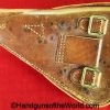 Nambu, Type 14, Holster, Brown, leather, clamshell, with brass fittings, Brass, Original, Collectible, Japan, Japanese, WWII, WW2, Type, 14, Handgun, Pistol