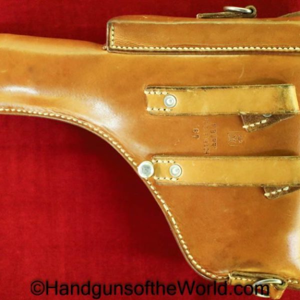 SIG, P49, Holster, Swiss, Military, Switzerland, Original, Collectible, Tan, leather, F. Burri reichenbach, 1967, P-49, P 49, P.49, Handgun, Pistol, Hand gun