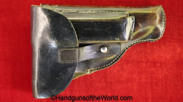 Walther, PP, Holster, Dated, 1941, Police, Black, leather, pattern, Schaumbach 7 Co- Berlin, Original, Collectible, German, Germany, WWII, WW2, Pistol