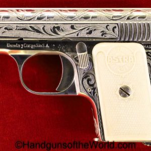 Astra, 200, 6.35mm, Factory Engraved, with Nickel Finish, 1951, Handgun, Pistol, C&R, Collectible, VP, Vest Pocket, Spain, Spanish, Nickel, Factory, Engraved