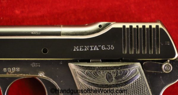 Menz, Menta, 6.35mm, with Holster, German, Germany, Handgun, Pistol, C&R, Collectible, VP, Vest Pocket, 6.35, 25, .25, acp, auto, Hand gun, Vintage