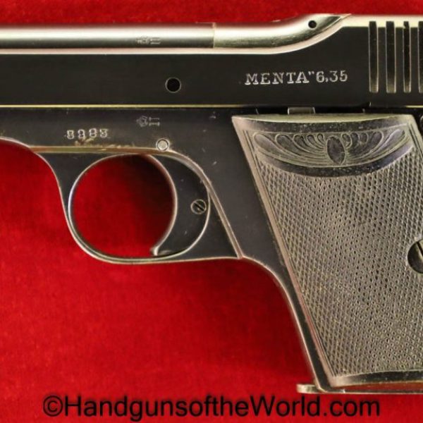 Menz, Menta, 6.35mm, with Holster, German, Germany, Handgun, Pistol, C&R, Collectible, VP, Vest Pocket, 6.35, 25, .25, acp, auto, Hand gun, Vintage