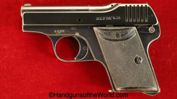 Menz, Menta, 6.35mm, with Holster, German, Germany, Handgun, Pistol, C&R, Collectible, VP, Vest Pocket, 6.35, 25, .25, acp, auto, Hand gun, Vintage