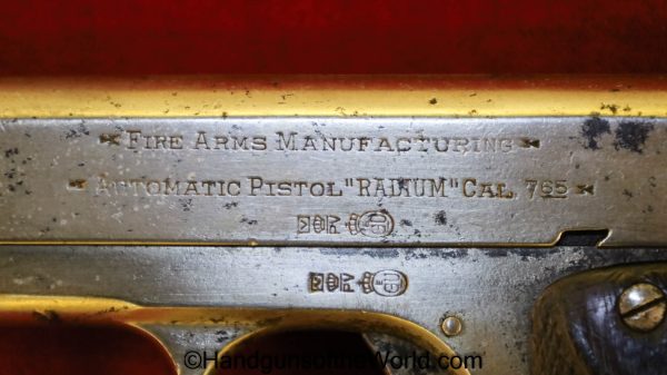 Gabilondo & Urresti, Radium, 7.65mm, Unique Sliding Grip Loading System, Spain, Spanish, Sliding Grip, Handgun, Pistol, C&R, Collectible, Pocket, 32, .32