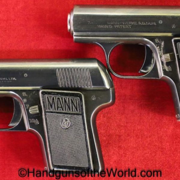 Mann, Pocket, 7.65mm, .380, Consecutive Pair, Pair, Consecutive, German, Germany, Handgun, Pistol, C&R, Collectible, 32, .32, 7.65, 380, acp, auto