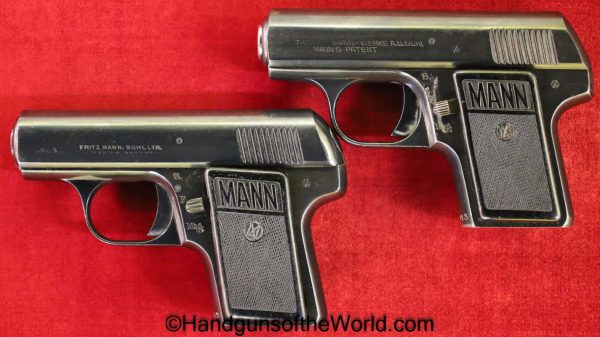 Mann, Pocket, 7.65mm, .380, Consecutive Pair, Pair, Consecutive, German, Germany, Handgun, Pistol, C&R, Collectible, 32, .32, 7.65, 380, acp, auto
