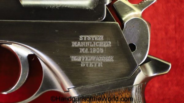 Steyr Mannlicher, 1905, 7.63mm, Argentine Contract, Crest Intact, with Holster, Steyr, Mannlicher, Model, Argentine, Crest, with Crest, Handgun, Pistol, C&R
