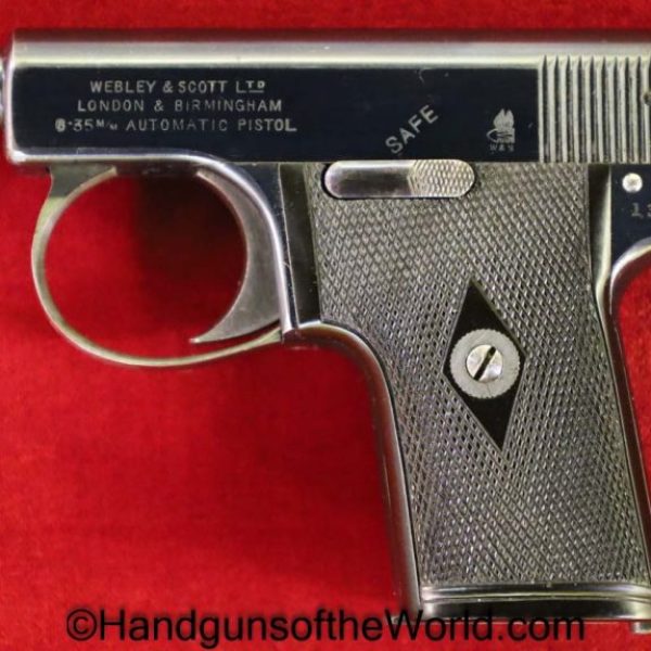Webley, 1907, 6.35mm, French, Retailer Marked, France, English, British, Handgun, Pistol, C&R, Collectible, VP, Vest Pocket, 6.35, 25, .25, acp, auto