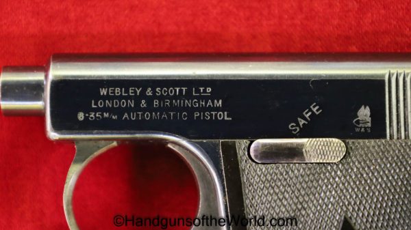 Webley, 1907, 6.35mm, French, Retailer Marked, France, English, British, Handgun, Pistol, C&R, Collectible, VP, Vest Pocket, 6.35, 25, .25, acp, auto